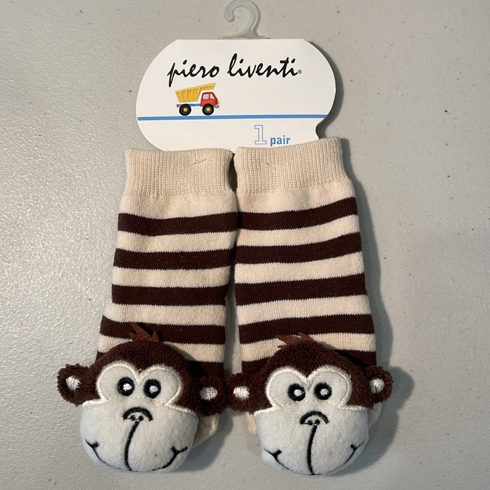 NWT Monkey Toes Rattle Socks - Piero Liventi